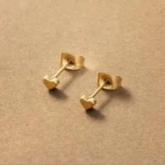 サージカルステンレス製 ピアス 金属アレルギー対応 ハート ミニ ゴールドのサムネイル