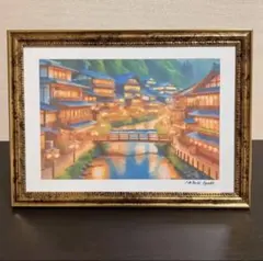 ジブリアート103もののけ姫より「屋久島 白谷雲水峡」額装品 寸法45