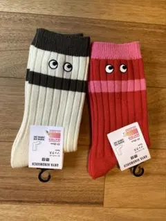 【新品】ユニクロ アニヤハインドマーチ ソックス　ホワイト&レッド23-25cm