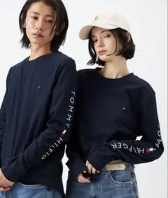 TOMMY HILFIGER トミーヒルフィガー 長袖Tシャツ L ネイビー