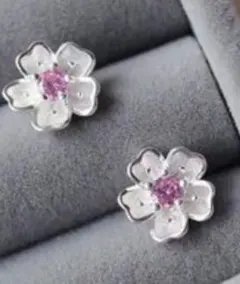 桜ピアス 桜 ミニピアス シルバーアクセサリー フォーマルピアス 花ピアス