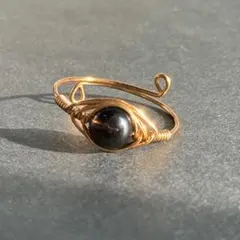 WR758G 天然石 パワーストーン ワイヤーリング ブラジル産モリオン フリー