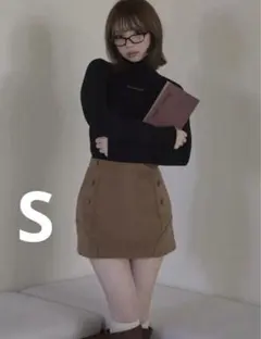 ANDMARY Mel button skirt brown sサイズ