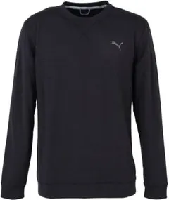 プーマゴルフ　ヘザークルーネックシャツ　ブラック　裏ソフト起毛