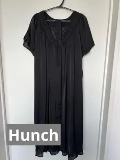 【Hunch】ひざ丈ワンピース 半袖 ブラックのサムネイル