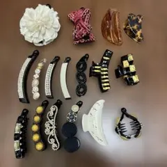 バナナクリップ　バレッタ　ヘアアクセサリー　まとめ売り　17個