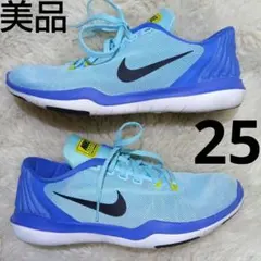 美品　Nike ランニングシューズ 水色　ブルー　メッシュ　25