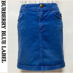 バーバリー ブルーレーベル デニムスカート タイトスカート ミニスカート ブルー