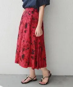 新品★ships for women プリントタックスカートのサムネイル