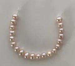 淡水パール　約5.5〜6ミリ　つやピンク　約11センチ