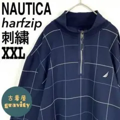 【人気アイテム】ノーティカ☆ハーフジップスウェット　ワンポイント刺繍　ネイビー