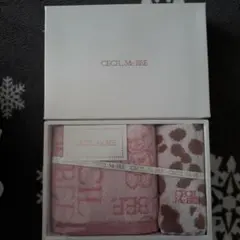 CECIL McBEE ピンク花柄タオルセット ヒョウ柄