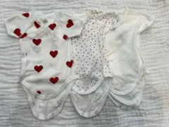 【PETIT BATEAU】半袖ボディスーツ 3枚セット3m/60cm