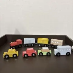 【エドインター】〈ゆうぐれジャーニー〉木製 乗り物 おもちゃ 8点セットのサムネイル