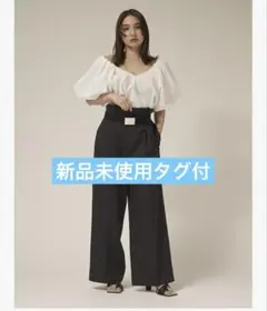 FRAY I.D ハイウエストツイルストレッチパンツ　黒