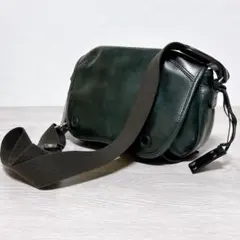 ✨美品✨エルゴポック フラップ メンズ レザー ロゴ グリーン 