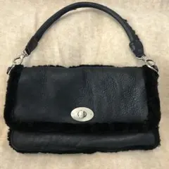 【新品・未使用】THEORY ムートンハンドバッグ 黒