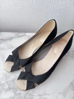 DIANA ネイビー　オープントゥ　サンダル