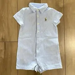 ラルフローレン ストライプロンパース 半袖 6M(70cm)