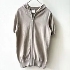 【美品✨️】UNIQLO 半袖パーカー コットン100% グレー系 M 古着