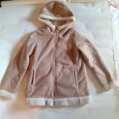 ベージュ フリース ジップアップコート
