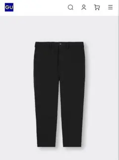 GU ブラック スラックス Sサイズ ストレッチイージーアンクルパンツ 黒
