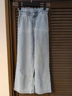 キッズ デニムパンツ ハイウエスト フリルのサムネイル