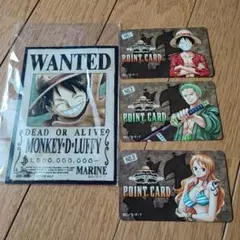 ワンピース　モンキー・D・ルフィ 手配書カード&麦わらストアポイントカード♢