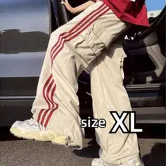 ライン トラックパンツ【XL】サイドライン ジャージユニセックス ジョガーパンツ