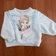 エルサ トレーナー 100cm 水色 フリル付き