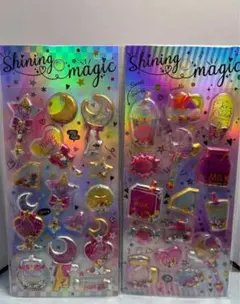 ぷくぷく　シャカシャカシール　2枚　立体　カプセルシール　スパンコール