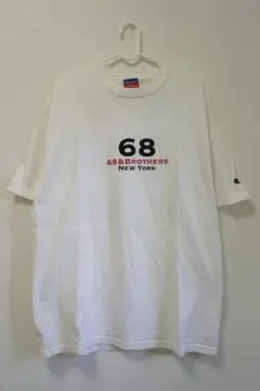 68&BROTHERS NEW YORK ロゴTシャツ白色①チャンピオン製ボディのサムネイル