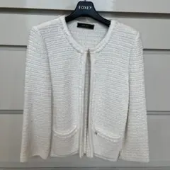 美品　FOXEY NEWYORK フォクシー　ノーカラージャケット　カーディガン FOXEY - 未使用 フォクシー ニューヨーク FOXEY NEW YORK