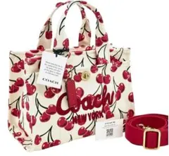 COACH コーチ チェリー柄 ミニカーゴトート20 ニューヨーク限定