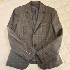 高品質 ユニバーサルランゲージ『36』ウール チェック柄 テーラードジャケット