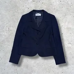 courrèges ネイビーテーラードジャケット レディース 古着 濃紺