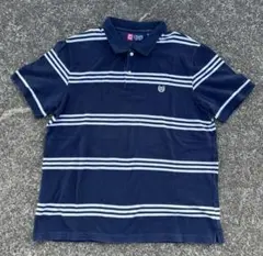 CHAPS ネイビー ストライプ ポロシャツ XL