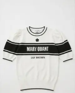 MARY QUANT 半袖ニット F ホワイト/ブラック
