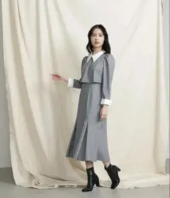 JILLSTUART レイヤードフウエリ付ワンピース