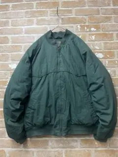 90s　ダービージャケット　ダウンジャケット　アウター　緑　オーバーサイズ