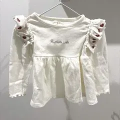 子供服 90 女の子　トップス　フリル　ハート柄
