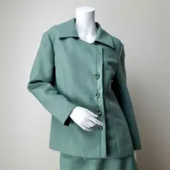 ヴィンテージ セットアップ スーツ フォーマル ワンカラー 緑 レトロ