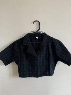 チェック柄 半袖シャツ　グリーン　shein