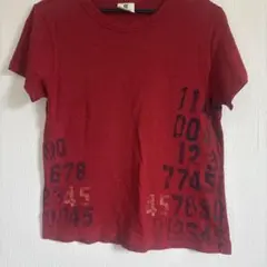 45rpm 数字プリント Tシャツ レッド 半袖のサムネイル