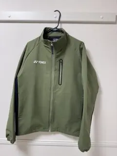 【美品】YONEX ウォームアップパーカー M ライトオリーブ フルジップ