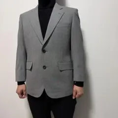 グレー ビジネスジャケット シングルボタン