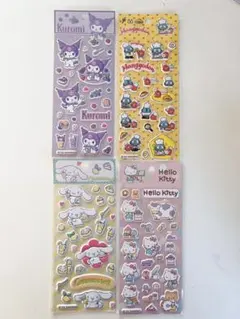 海外正規品　キティー　クロミ　ハンギョドン　シナモン　立体シール　4枚セット