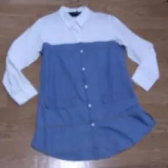 デニムコンビシャツブラウス