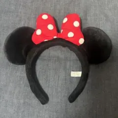 ミニーマウス カチューシャ 黒と赤の水玉