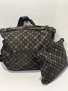 aa52■極美品 ラシット ショルダーバッグ トートリュック3 way ポーチ付